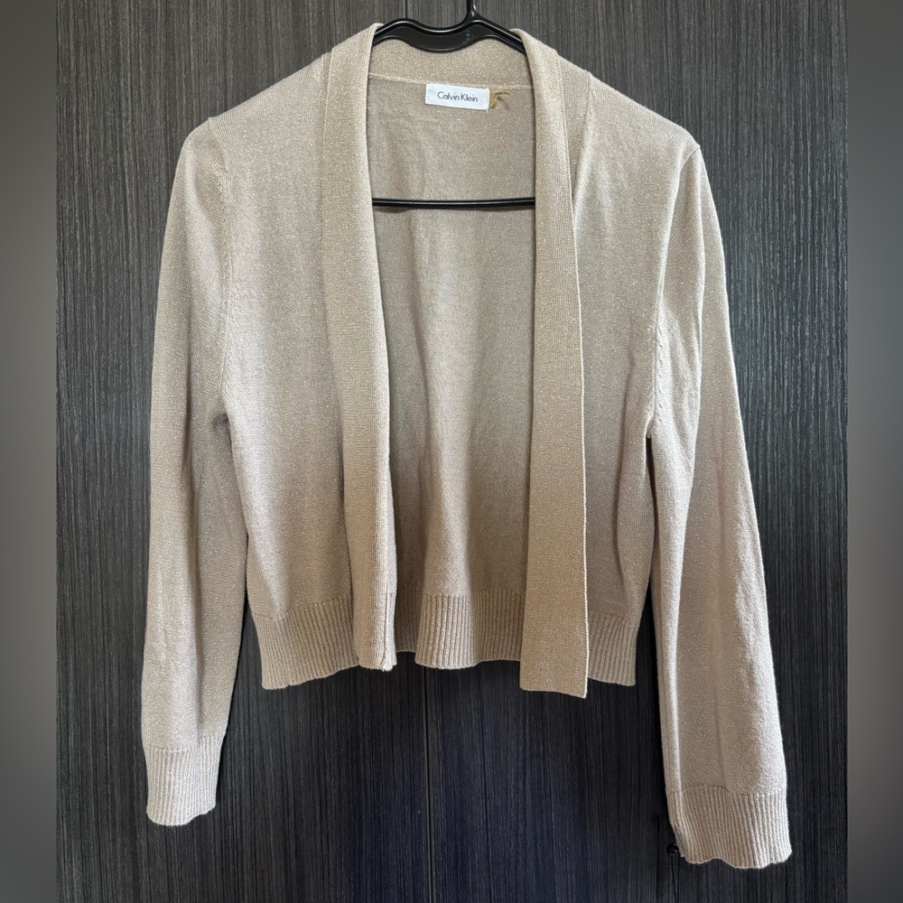 Calvin Klein Glitter Shrug Cardigan - Picture 3 of 7